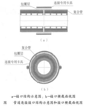 管道连接接口结构示意图和接口横截面视图